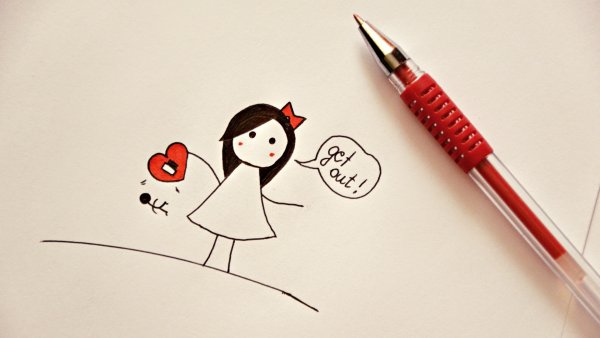 Рисунки ручкой про любовь