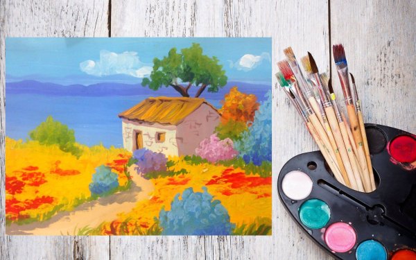 Рисование акварельными красками