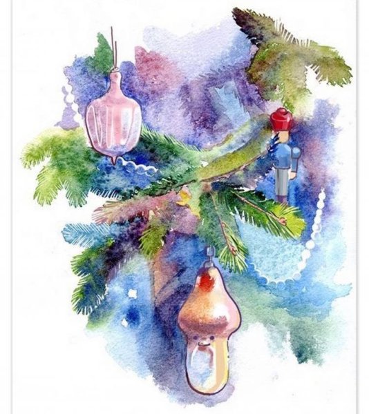 Рисование красками новогодней игрушки