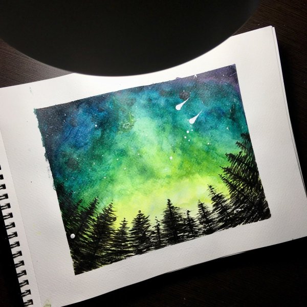 Рисунки акварелью лёгкие