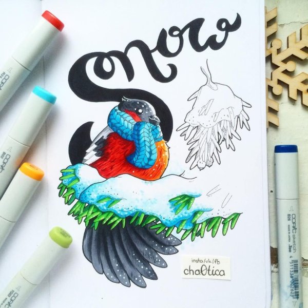 Лёгкие скетчи для начинающих маркерами