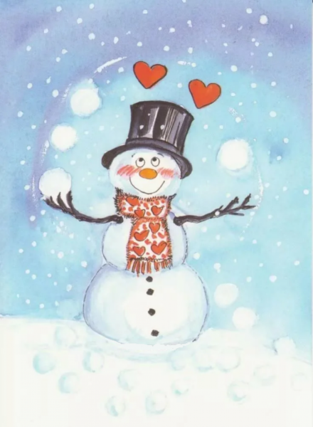 Новогодняя елочка акварель