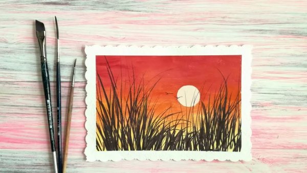 Пейзаж гуашью для начинающих