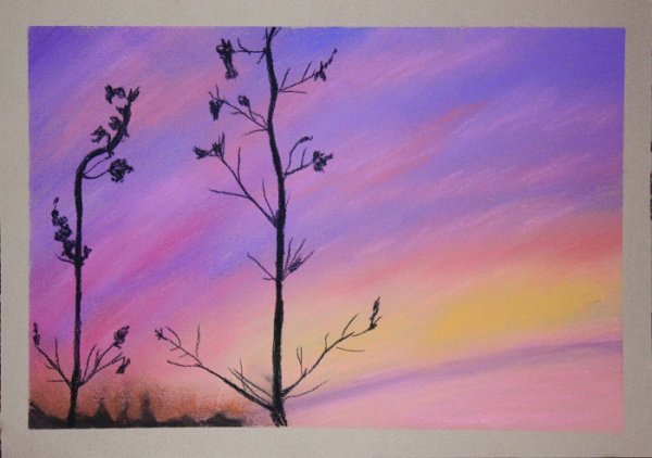 Закат акварелью для начинающих