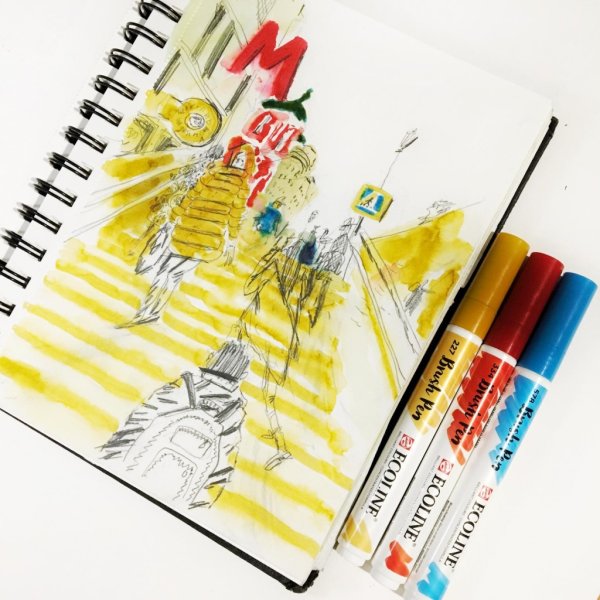 Маркеры 49 цветов Акварельные Мазари