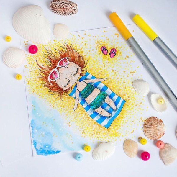 Рисунки акварельными маркерами для начинающих