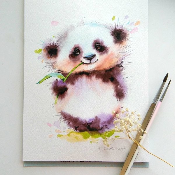 Цветы акварелью в скетчбуке