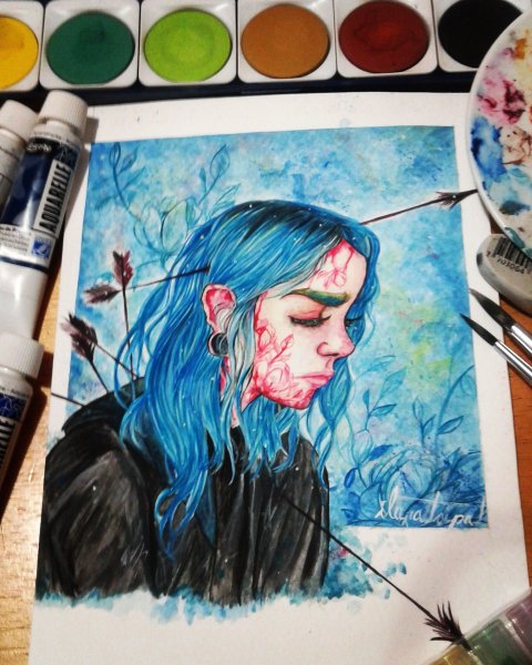 Рисование акварельными красками