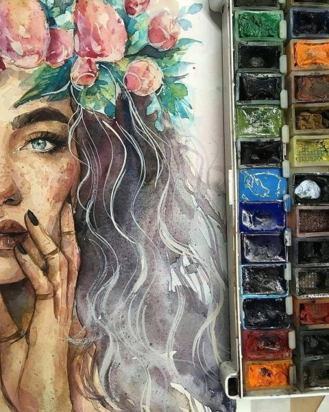 Рисунки красками сложные