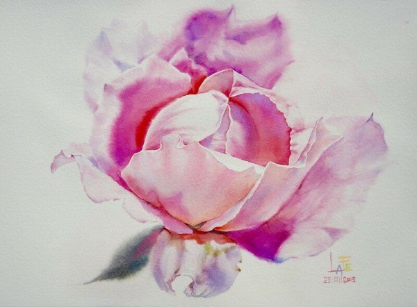 Marie Claire Moudru, акварель