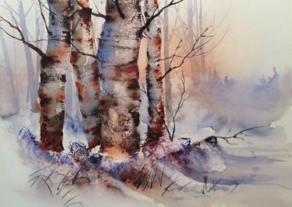 Анастасия Беседина художник акварель зима