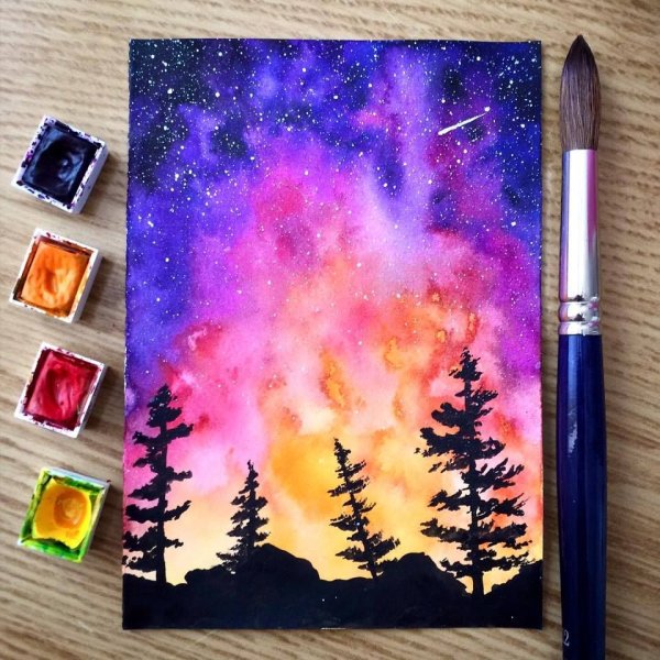 Рисунки акварелью лёгкие