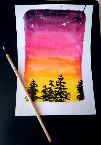 Рисунки красками лёгкие