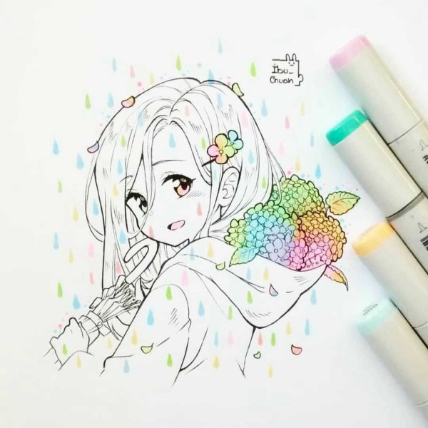 Аниме для срисовки маркерами