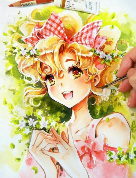 Девушка акварелью арт скетч