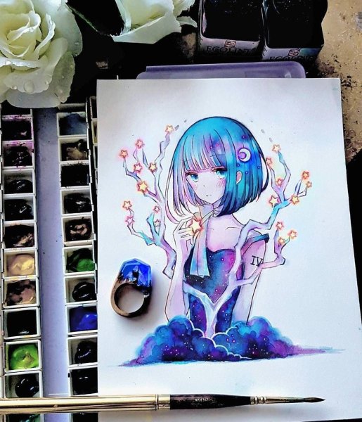 Раскраски акварелью аниме