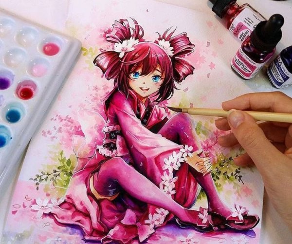 Красивая девушка рисунок