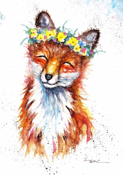 Акварельная лиса