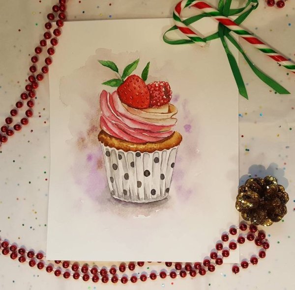 Сладости акварель