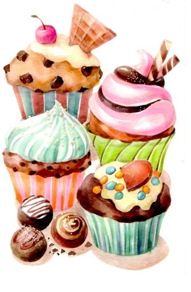 Сладости акварель