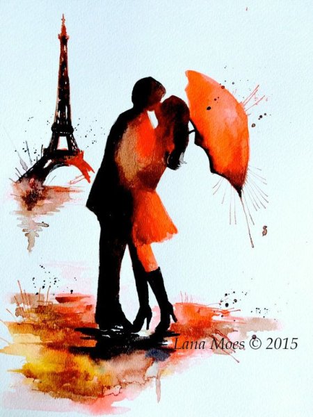 Любовь акварель