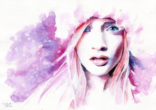 Девушка акварель