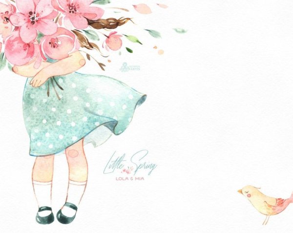 Акварельные иллюстрации девочки