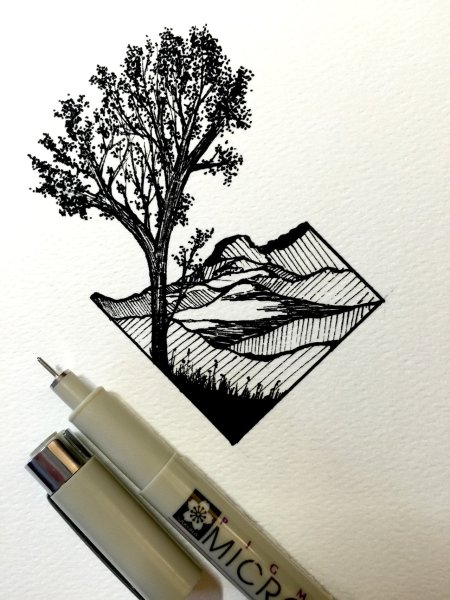 Чёрная ручка для рисования