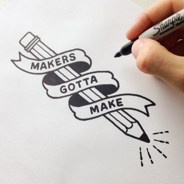 Красивые рисунки черной ручкой