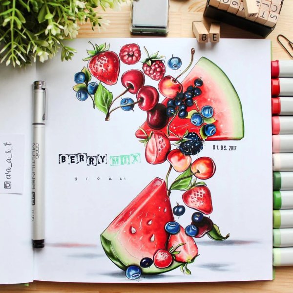 Лимон рисунок