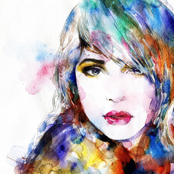 Девушка акварель