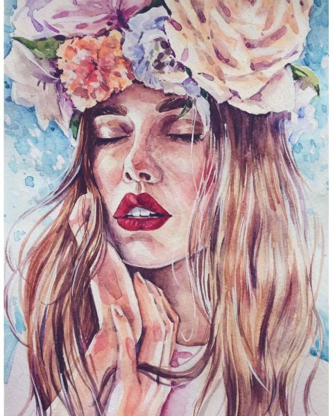 Стилизованные портреты акварелью