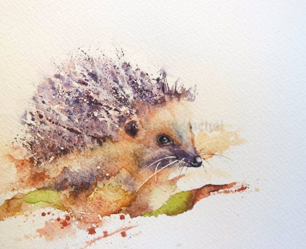 Щенок гуашью