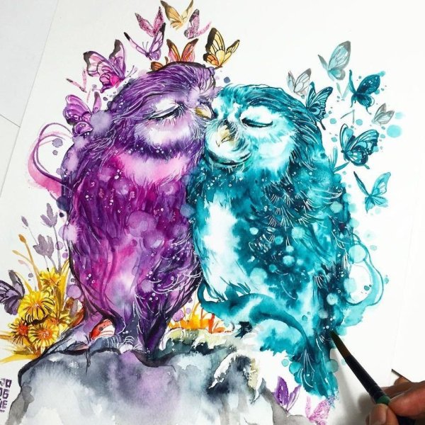 Жираф пастелью