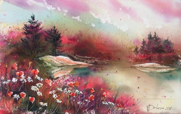 Пейзажи Акварельные Ватерколор