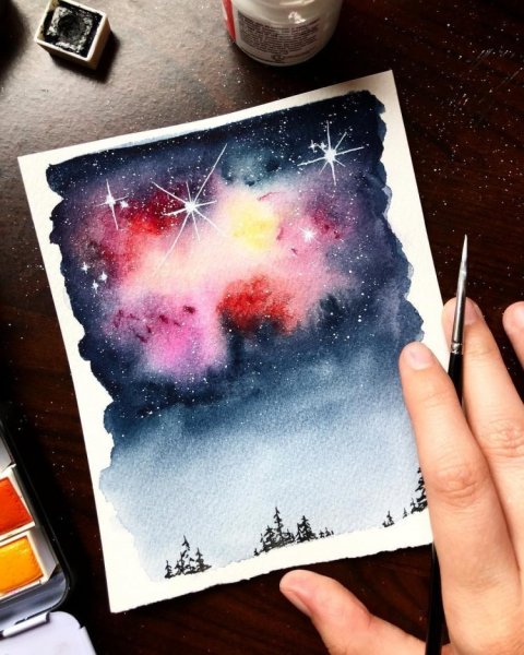 Космос акварелью