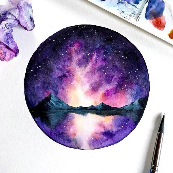 Космос рисунки красками