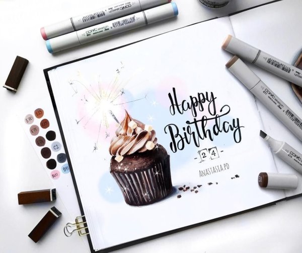 Рисование спиртовыми маркерами новый год