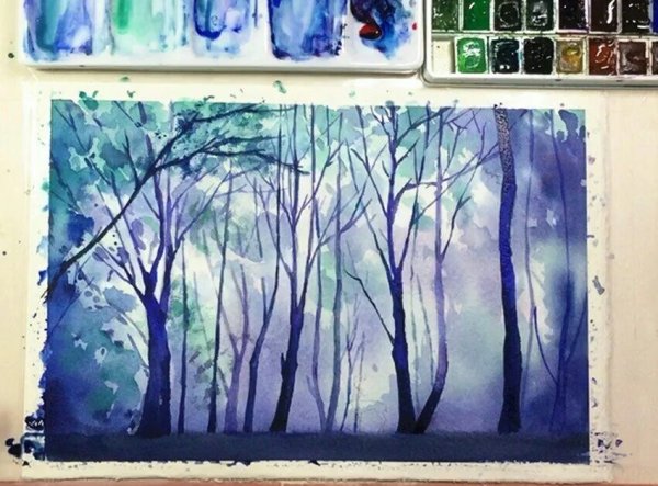 Акварельные рисунки для начинающих