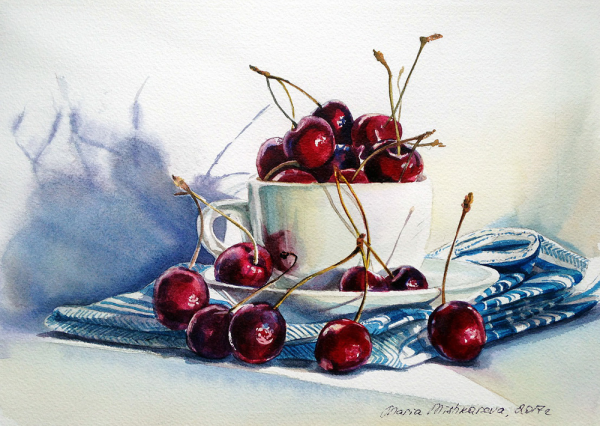 Рисунки акварелью натюрморт