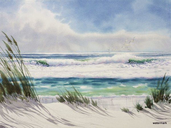 Море акварелью