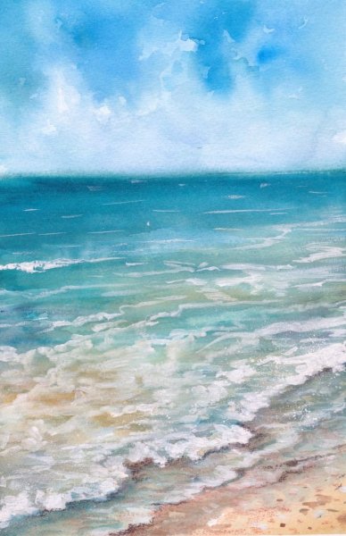 Море акварелью