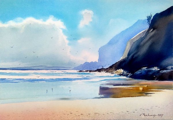 Валерий маковой акварели море