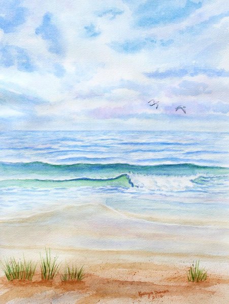 Море акварелью