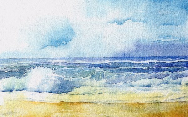 Море акварелью