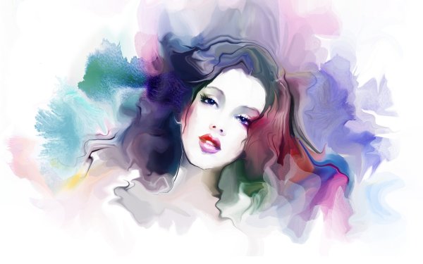 Красивая девушка акварель