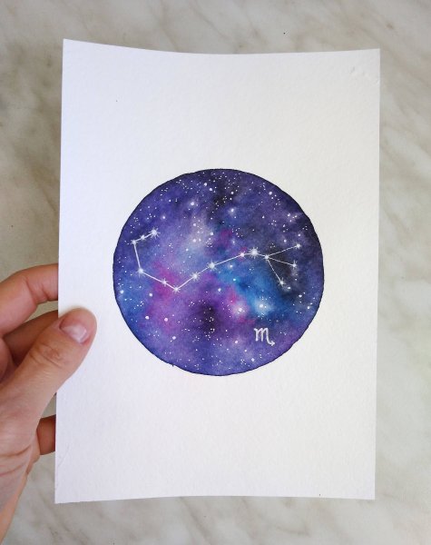 Космос акварелью для начинающих