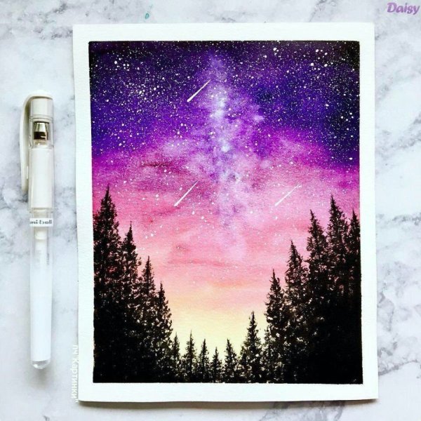 Космонавт акварель