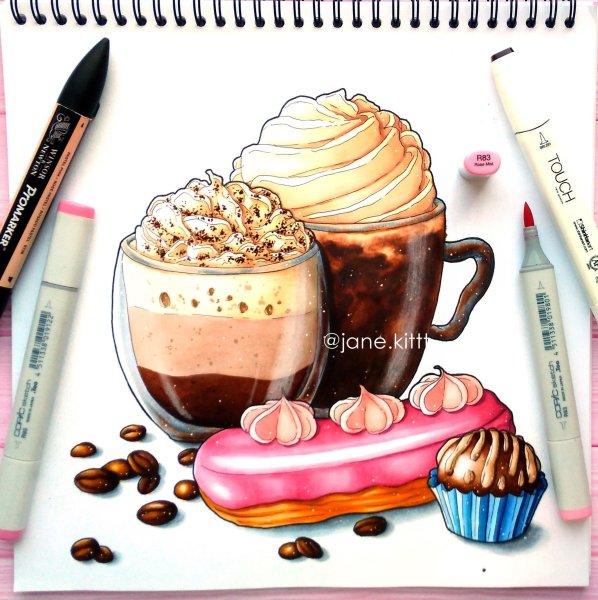 Рисунки скетч маркерами для начинающих легкие