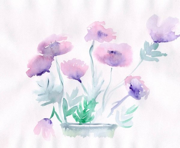 Красивые цветы акварелью